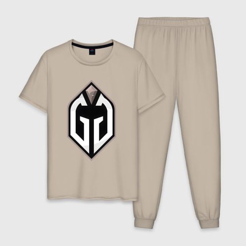 Мужская пижама хлопок Gaimin Gladiators logo, цвет миндальный