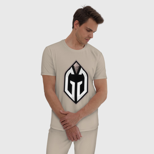 Мужская пижама хлопок Gaimin Gladiators logo, цвет миндальный - фото 3