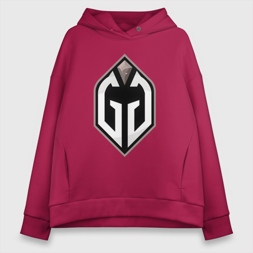 Женское худи Oversize хлопок Gaimin Gladiators logo, цвет маджента