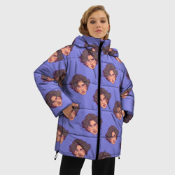Женская зимняя куртка Oversize Тимоти Шаламе узор - фото 2
