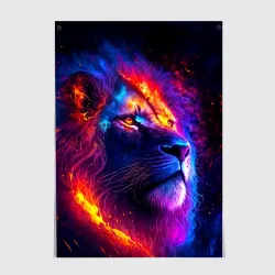Постер Космический галактический лев