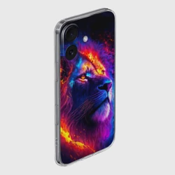 Чехол для iPhone 16 силиконовый с защитой камеры Космический галактический лев - фото 2