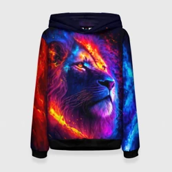 Женская толстовка 3D Космический галактический лев