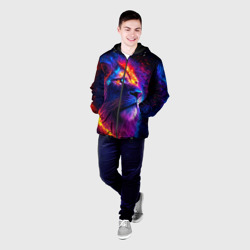 Мужская куртка 3D Космический галактический лев - фото 2