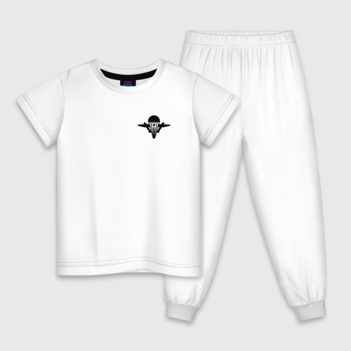 Детская пижама хлопок с принтом ВДВ символ логотип, вид спереди #2