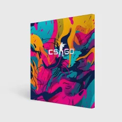 Холст квадратный Counter Strike Go Logo Color