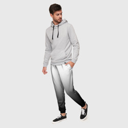 Мужские брюки 3D Бело-чёрный градиент - фото 2