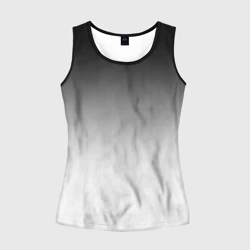 Женская майка 3D Black and white gradient