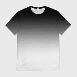 Мужская футболка 3D Black and white gradient