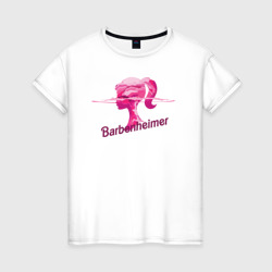 Женская футболка хлопок Barbenheimer мем