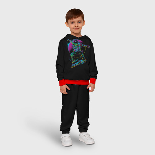 Детский костюм с толстовкой с принтом Космический панк скейтер, фото на моделе #1