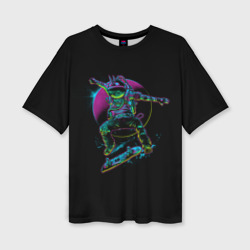 Женская футболка oversize 3D Космический панк скейтер