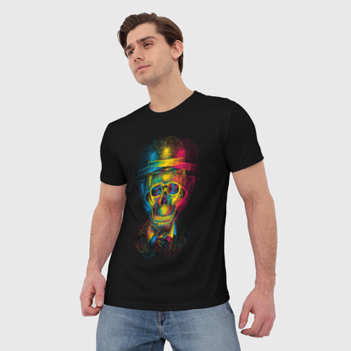Мужская футболка 3D Трехцветный череп, цвет 3D печать - фото 3