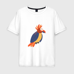 Мужская футболка хлопок Oversize Веселый попугай