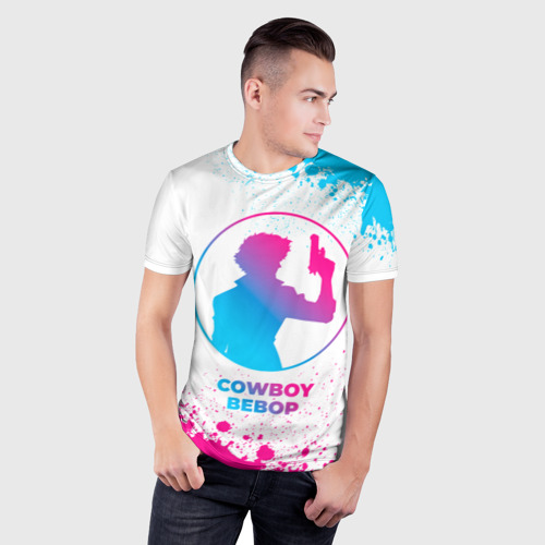 Мужская футболка 3D Slim Cowboy Bebop neon gradient style, цвет 3D печать - фото 3