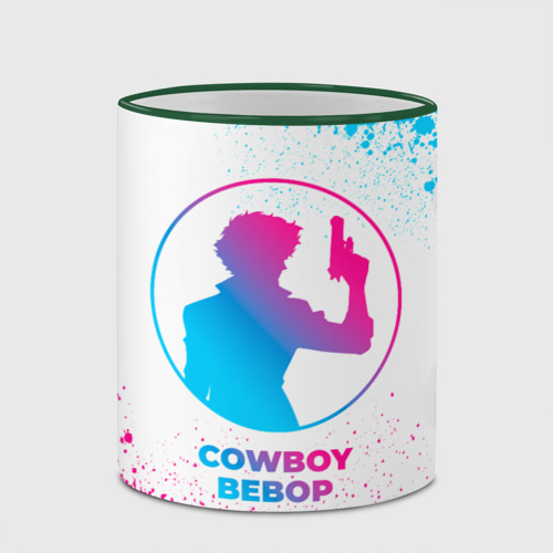 Кружка с полной запечаткой Cowboy Bebop neon gradient style, цвет Кант зеленый - фото 4