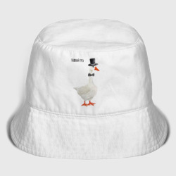 Мужская панама хлопок Гусь джентльмен в бабочке и цилиндре