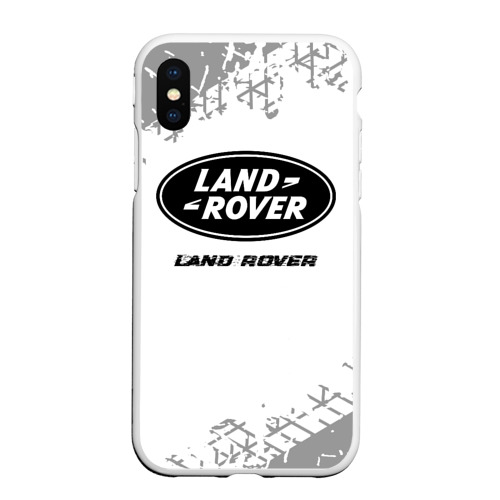 Чехол для iPhone XS Max матовый Land Rover Speed на светлом фоне со следами шин