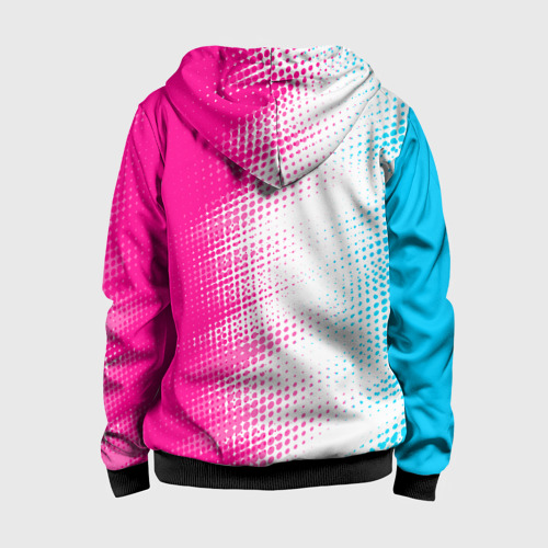 Детская толстовка 3D на молнии Porsche neon gradient style: по-вертикали, цвет черный - фото 2