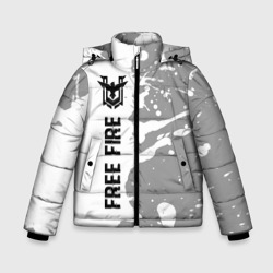Зимняя куртка для мальчиков 3D Free Fire glitch на светлом фоне: по-вертикали