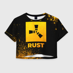 Женская футболка Crop-top 3D Rust - gold gradient