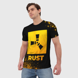 Мужская футболка 3D Rust - gold gradient - фото 2