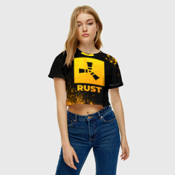 Женская футболка Crop-top 3D Rust - gold gradient - фото 2