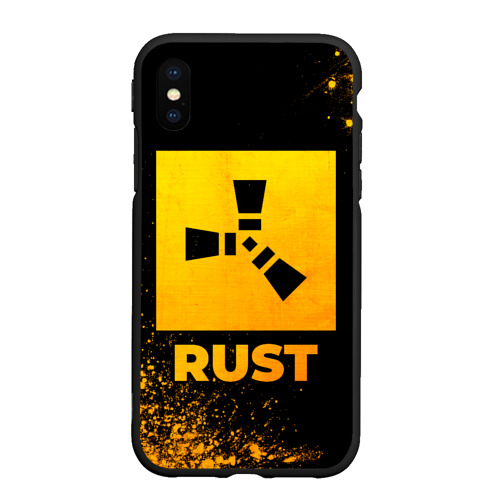 Чехол для iPhone XS Max матовый Rust - gold gradient