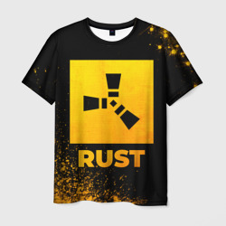 Мужская футболка 3D Rust - gold gradient