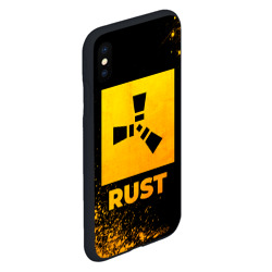 Чехол для iPhone XS Max матовый Rust - gold gradient - фото 2