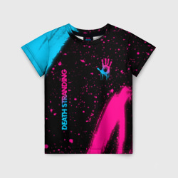 Детская футболка 3D Death Stranding - neon gradient: надпись, символ