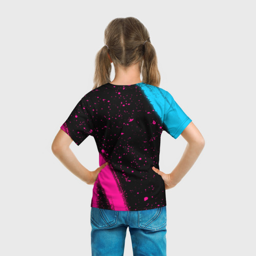 Детская футболка 3D Death Stranding - neon gradient: надпись, символ, цвет 3D печать - фото 6