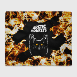 Плед 3D Arctic Monkeys рок кот и огонь