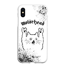 Чехол для iPhone XS Max матовый Motorhead рок кот на светлом фоне