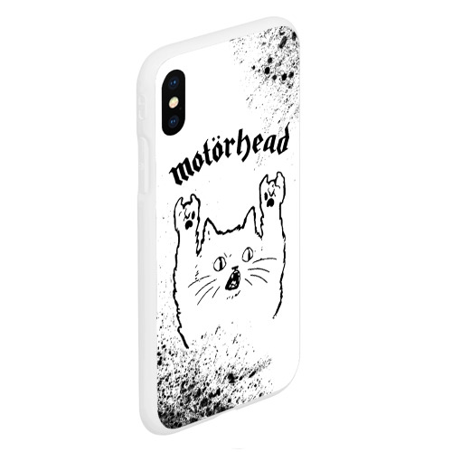 Чехол для iPhone XS Max матовый Motorhead рок кот на светлом фоне - фото 3