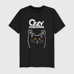 Мужская футболка хлопок Slim Ozzy Osbourne rock cat