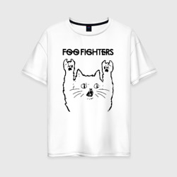 Женская футболка хлопок Oversize Foo Fighters - rock cat