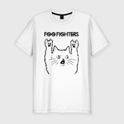 Мужская футболка хлопок Slim Foo Fighters - rock cat