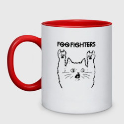 Кружка двухцветная Foo Fighters - rock cat