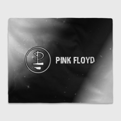 Плед 3D Pink Floyd glitch на темном фоне: надпись и символ