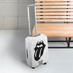 Чехол для чемодана 3D Rolling Stones glitch на светлом фоне - фото 2