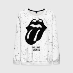 Мужской свитшот 3D Rolling Stones glitch на светлом фоне