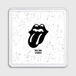 Магнит 55*55 Rolling Stones glitch на светлом фоне