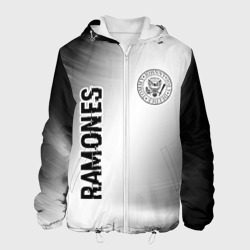 Мужская куртка 3D Ramones glitch на светлом фоне: надпись, символ