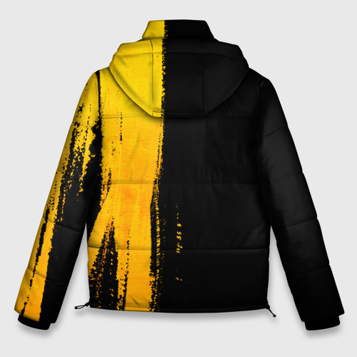 Мужская зимняя куртка 3D с принтом Within Temptation - gold gradient: по-вертикали, вид сзади #1