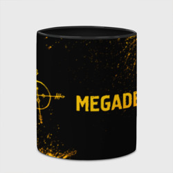 Кружка с полной запечаткой Megadeth - gold gradient: надпись и символ - фото 2