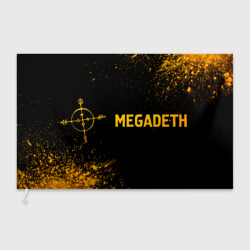 Флаг 3D Megadeth - gold gradient: надпись и символ