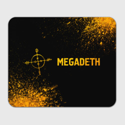 Прямоугольный коврик для мышки Megadeth - gold gradient: надпись и символ