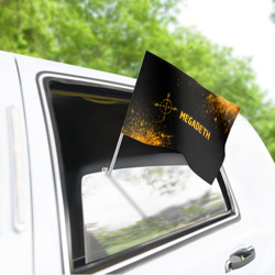 Флаг для автомобиля Megadeth - gold gradient: надпись и символ - фото 2