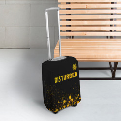 Чехол для чемодана 3D Disturbed - gold gradient: символ сверху - фото 2